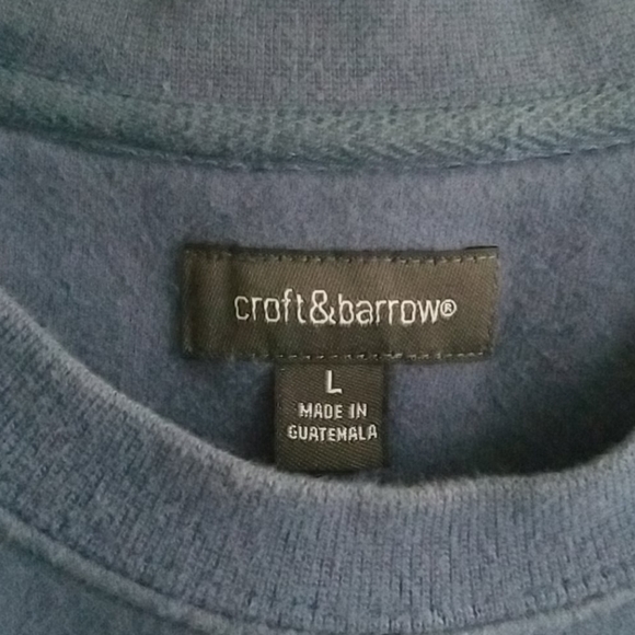Men's LARGE Croft & Barrow Blue Crewneck Pullover - Picture 2 of 5